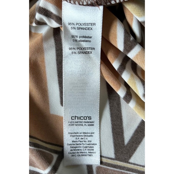 Chicos Women’s Size Small African 70s V Neck Inspired Tunic Blouse Top - Picture 8 of 8